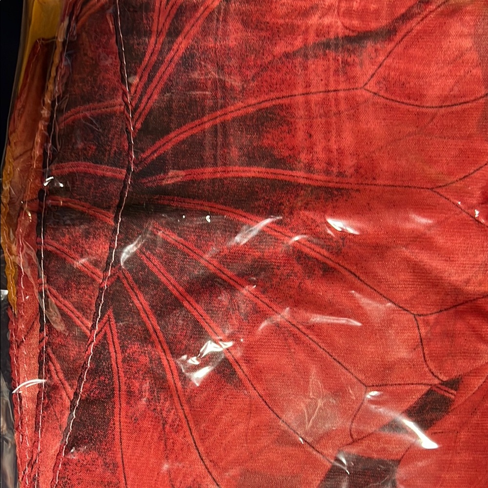 Elegant Red Leaf Pattern Scarf - image 1